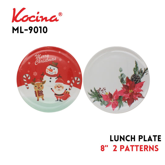8"Lunch Plate-2 Paterns Assorted ,melamine
