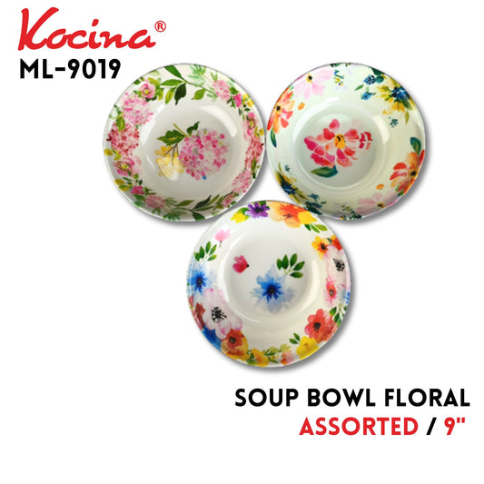 9" Soup Bowl Floral 2025,melamine