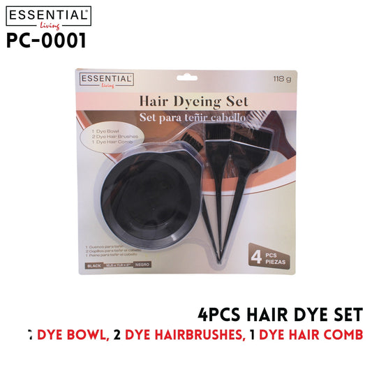 4pcs Hair Dye Set Black, Blister card packing