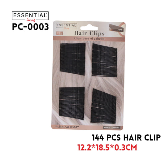144pcs Hair Clip, Black, 12.2x18.5x0.3cm, 75g
