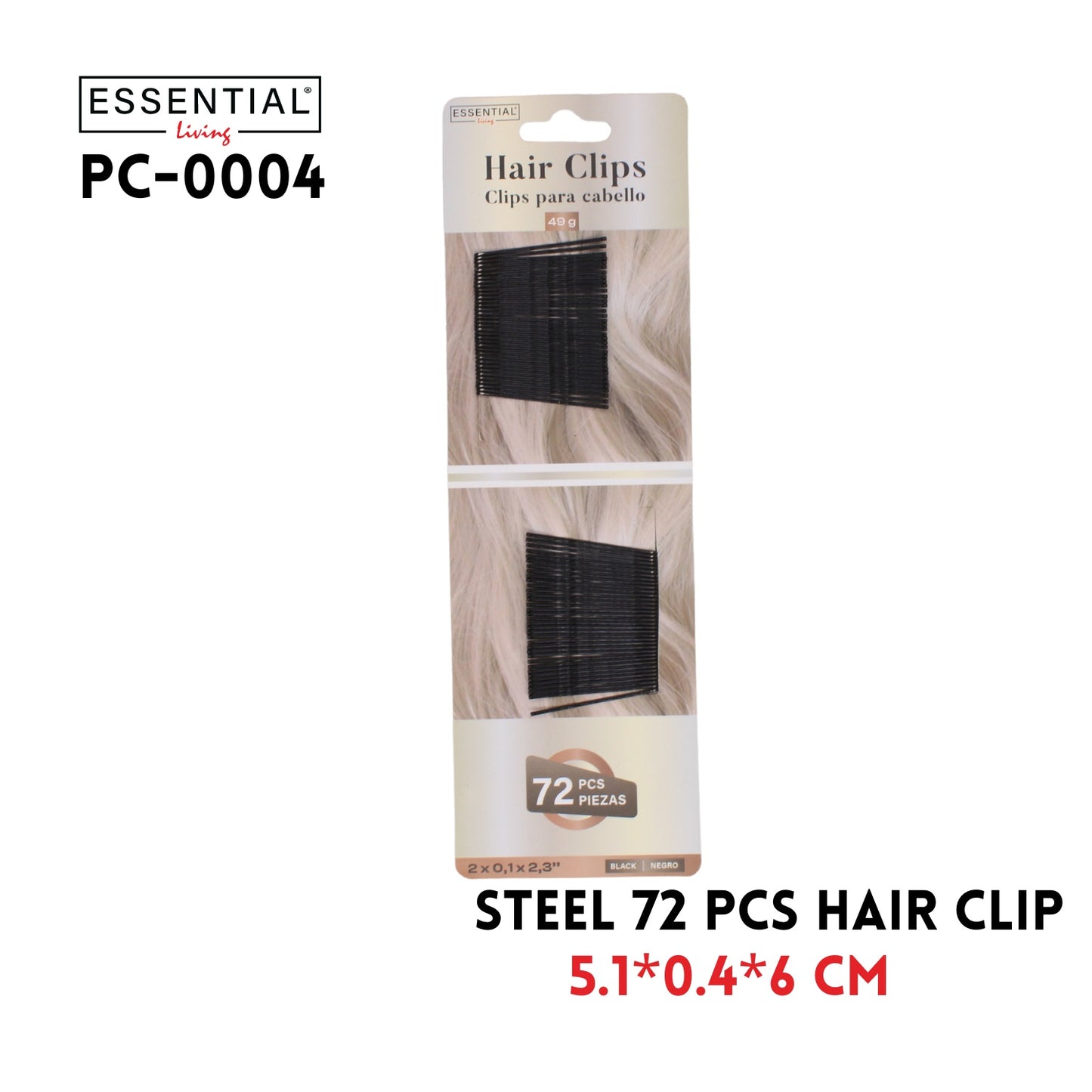 72pcs Hair Clip, 5.1x0.4x6cm, Steel