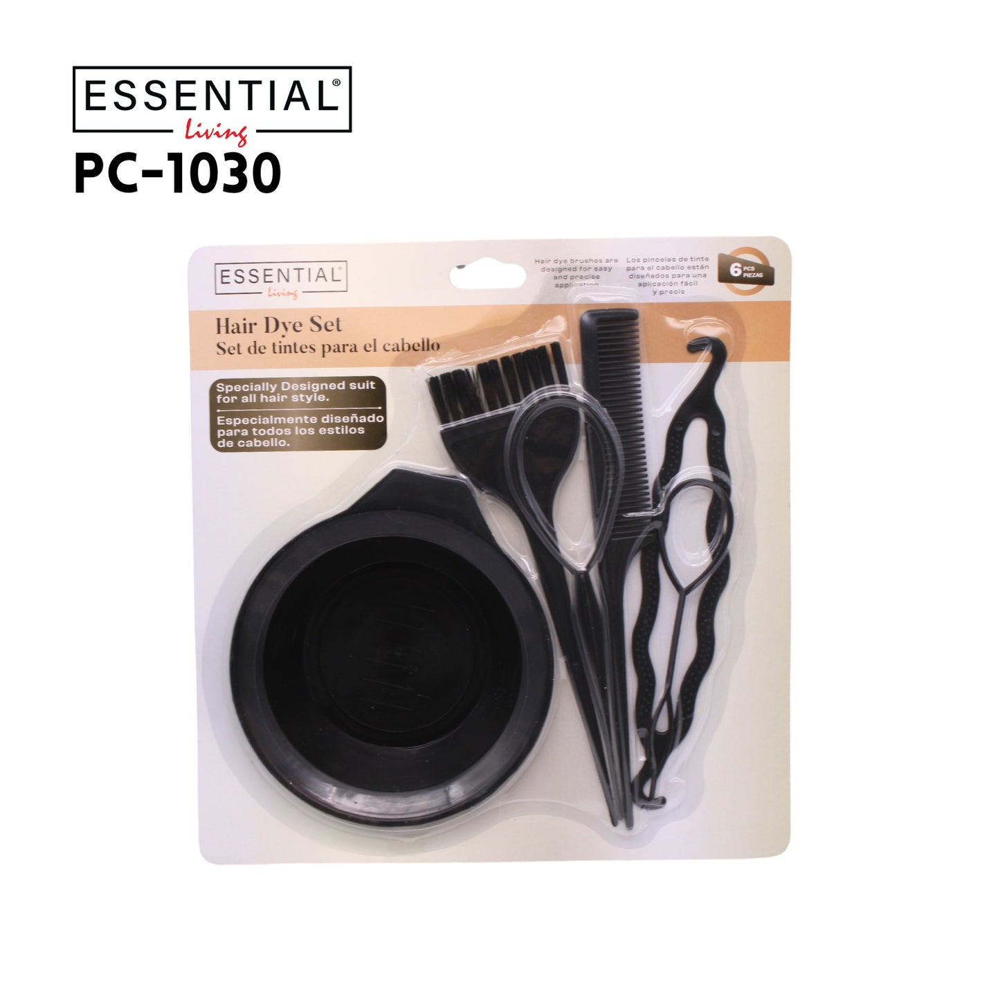 6pcs Hair Dye Set Black, Blister Card