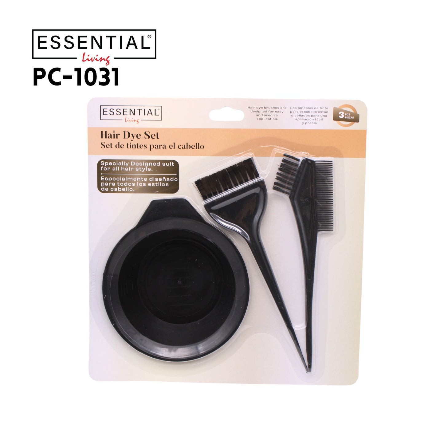 3pcs Hair Dye Set Black, Blister card packing