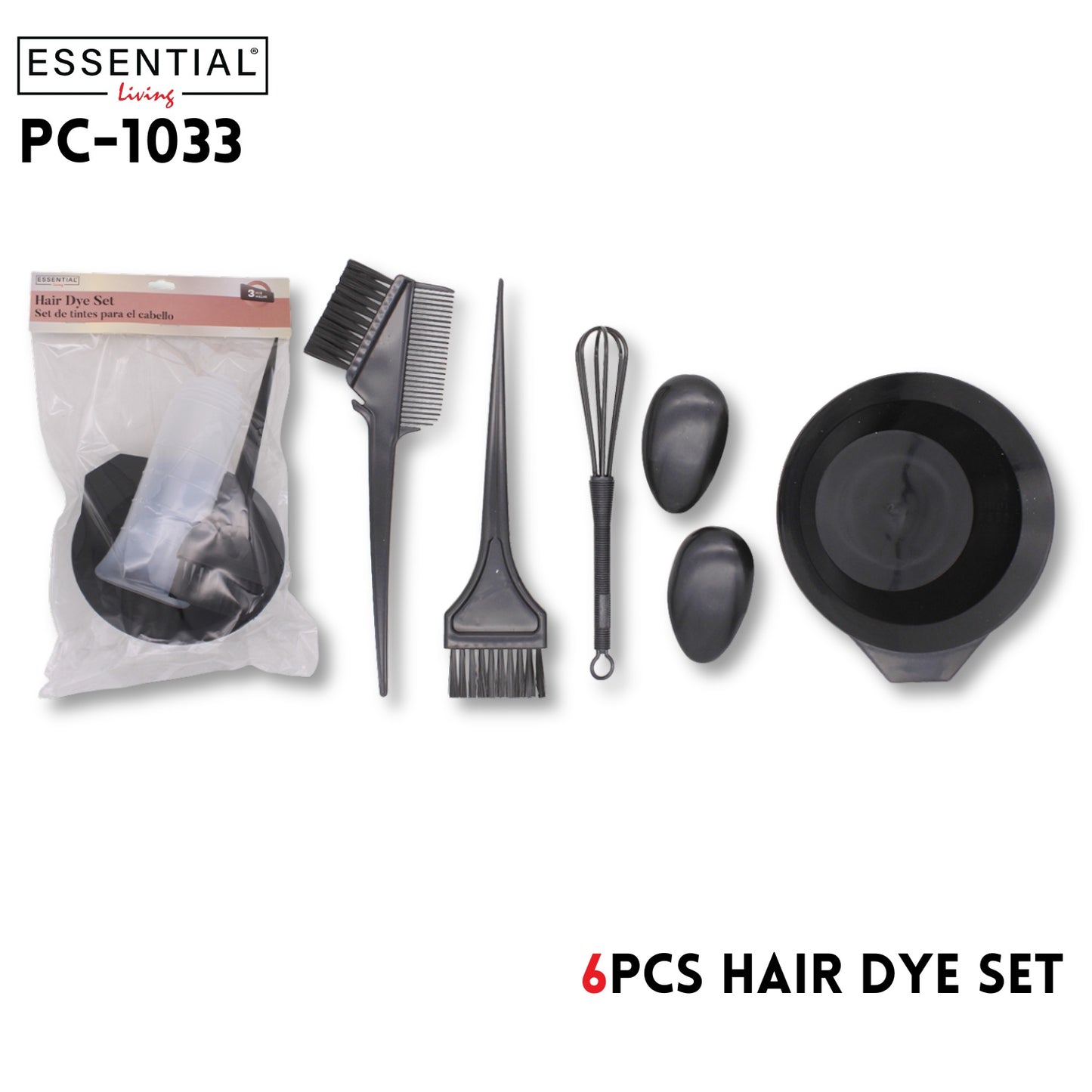 6pcs Hair Dye Set Colorful, poly bag with header packing