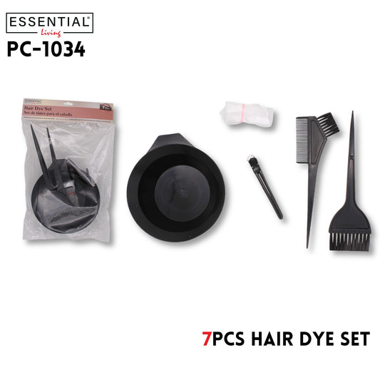 7pcs Hair Dye Set Black, poly bag with header packing