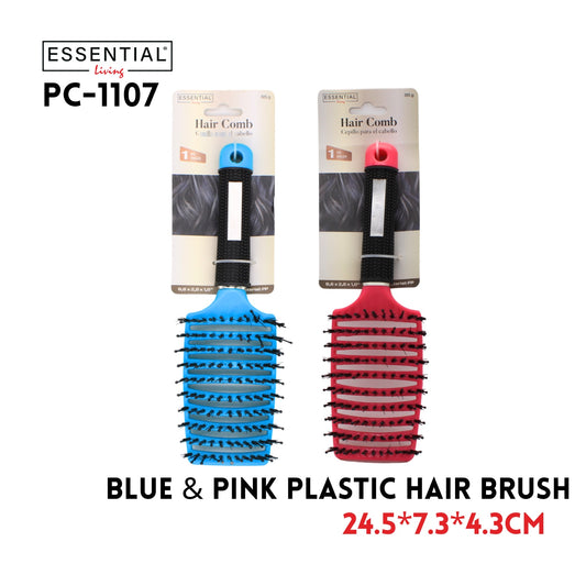 Plastic Hair Comb, 24.5x7.3x4.3cm, Blue & Pink Asstd