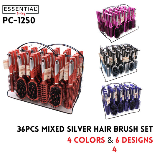 36pcs Mixed Sliver Hair Brush Set