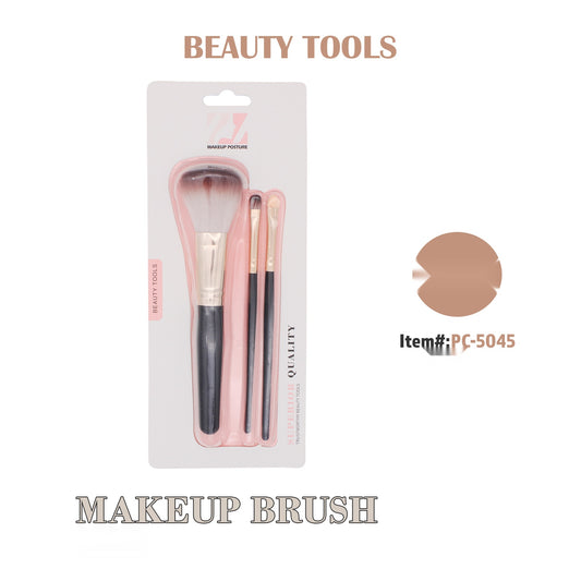 3pcs Makeup Brush,  6.8", 6.1", 6.3", Plastic+Nylon