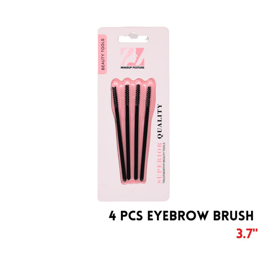 4pcs Eyebrow Brush, 3.7", Plastic+Nylon