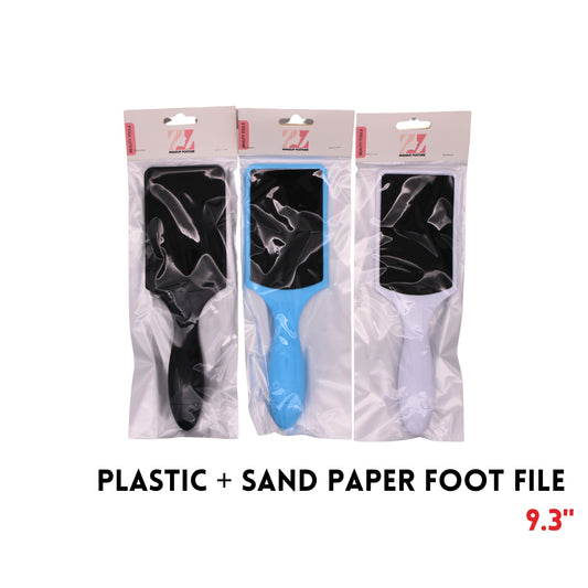 Foot File, 9.3", Plastic+Sandpaper, 3 Clrs Asstd
