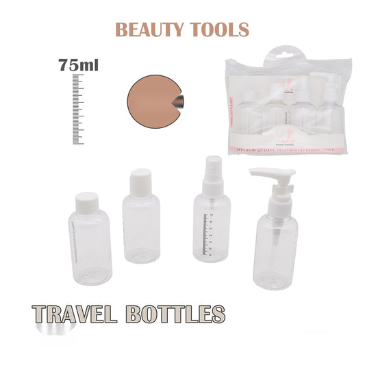 4pcs Plastic Travel Bottle, 4x75ml