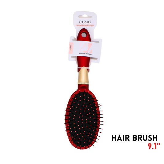 Hair Brush, 9.1", ABS, Red