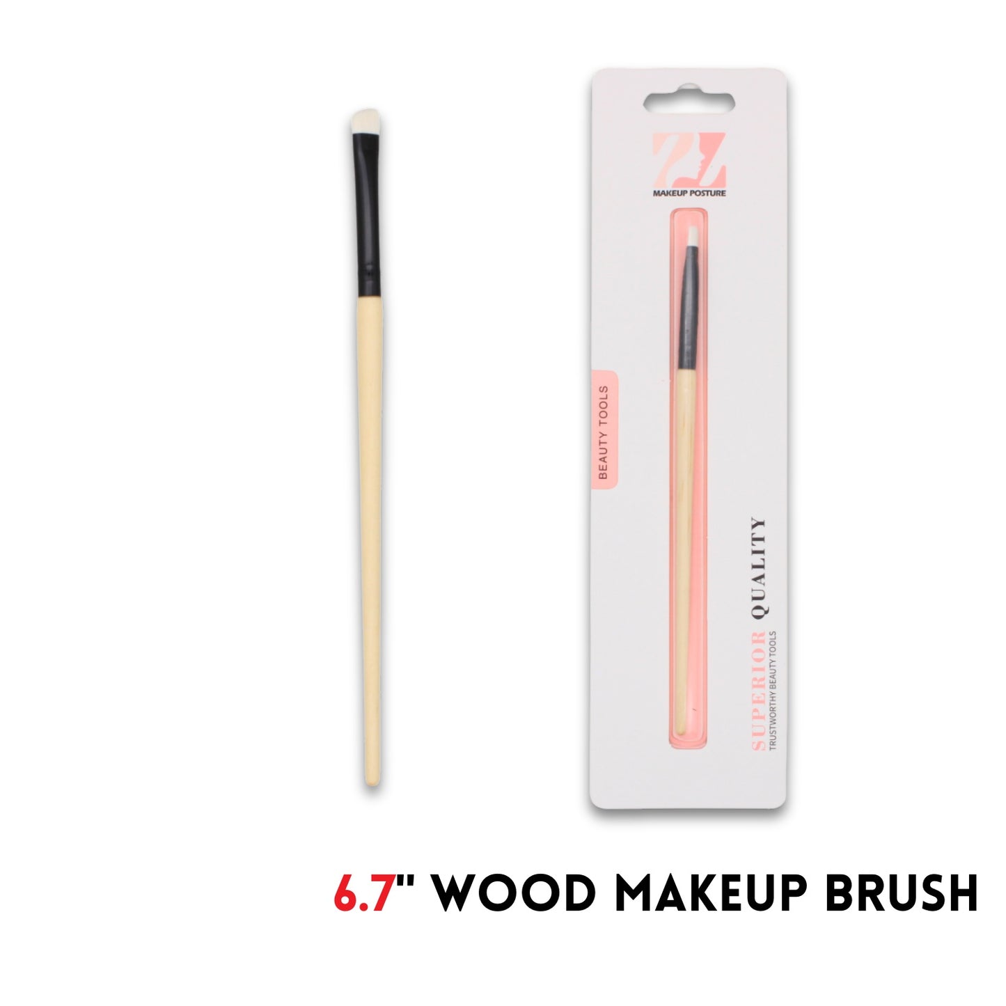 Makeup Brush,wood,6.7"