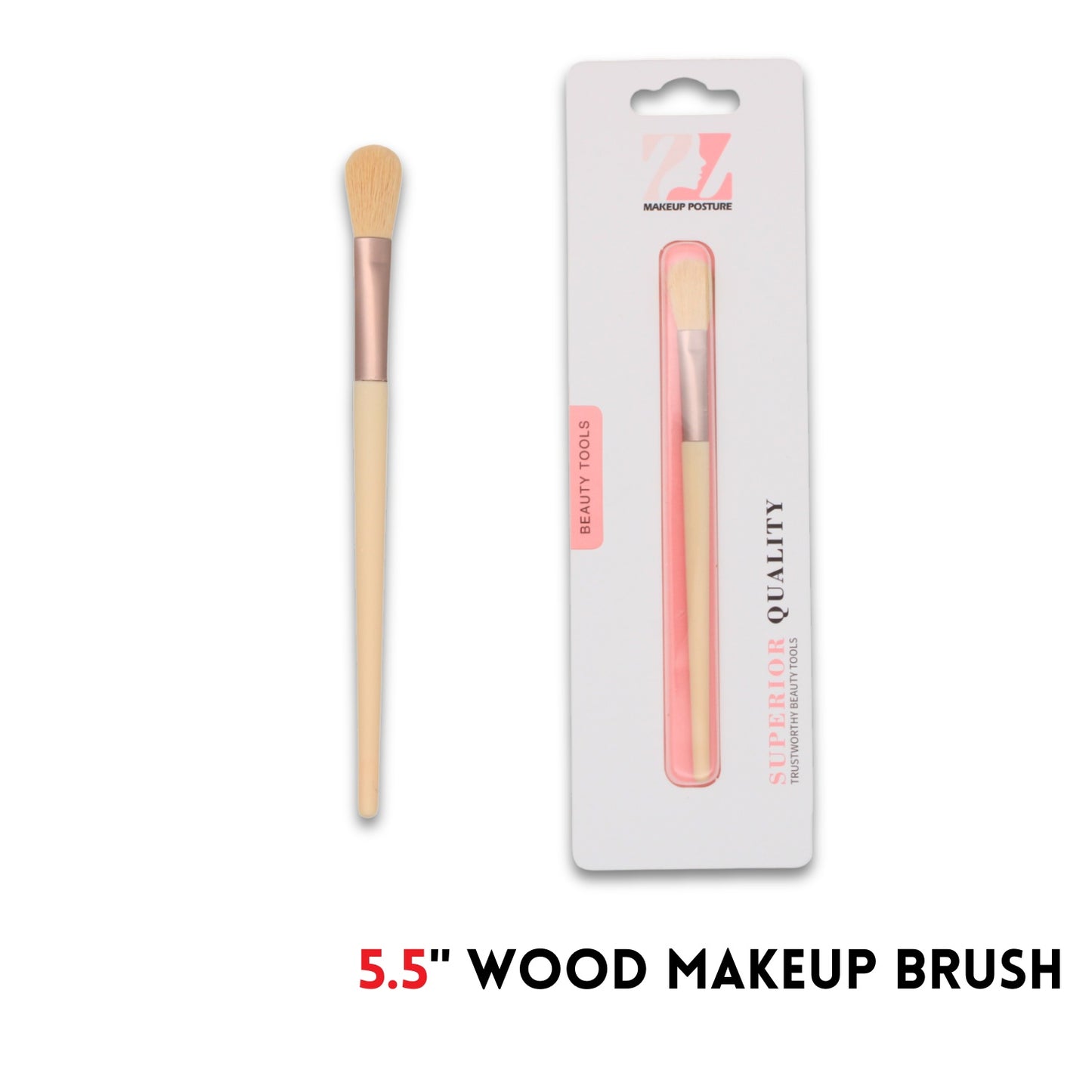 Makeup Brush,wood,5.5"