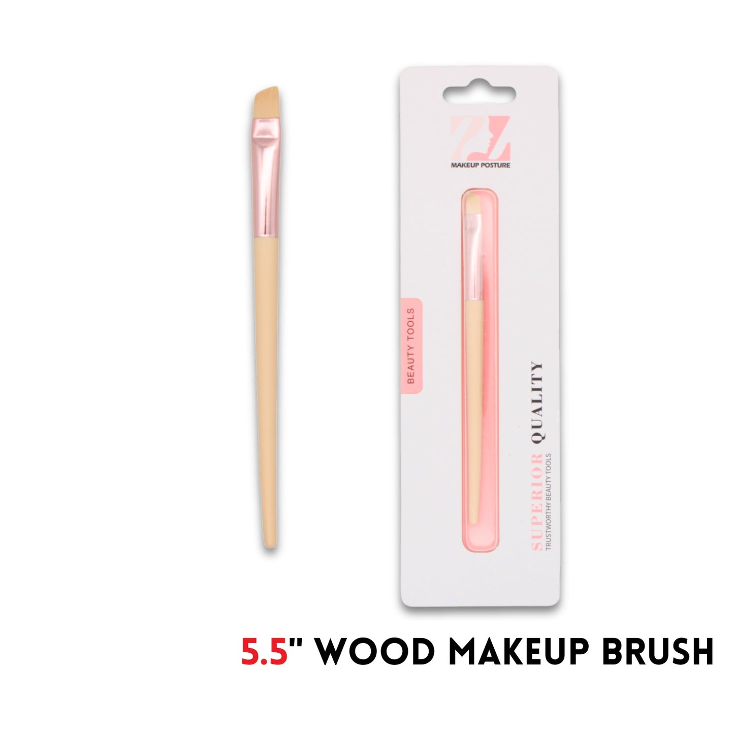 Makeup Brush,wood,5.5"