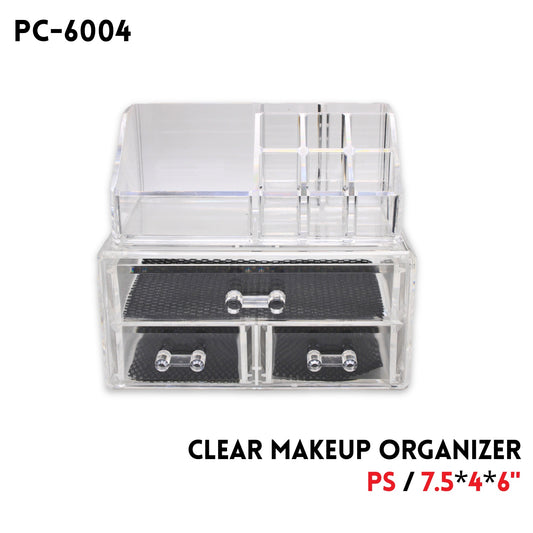 Clear Makeup Organizer, PS, 7.5"x4"x6"