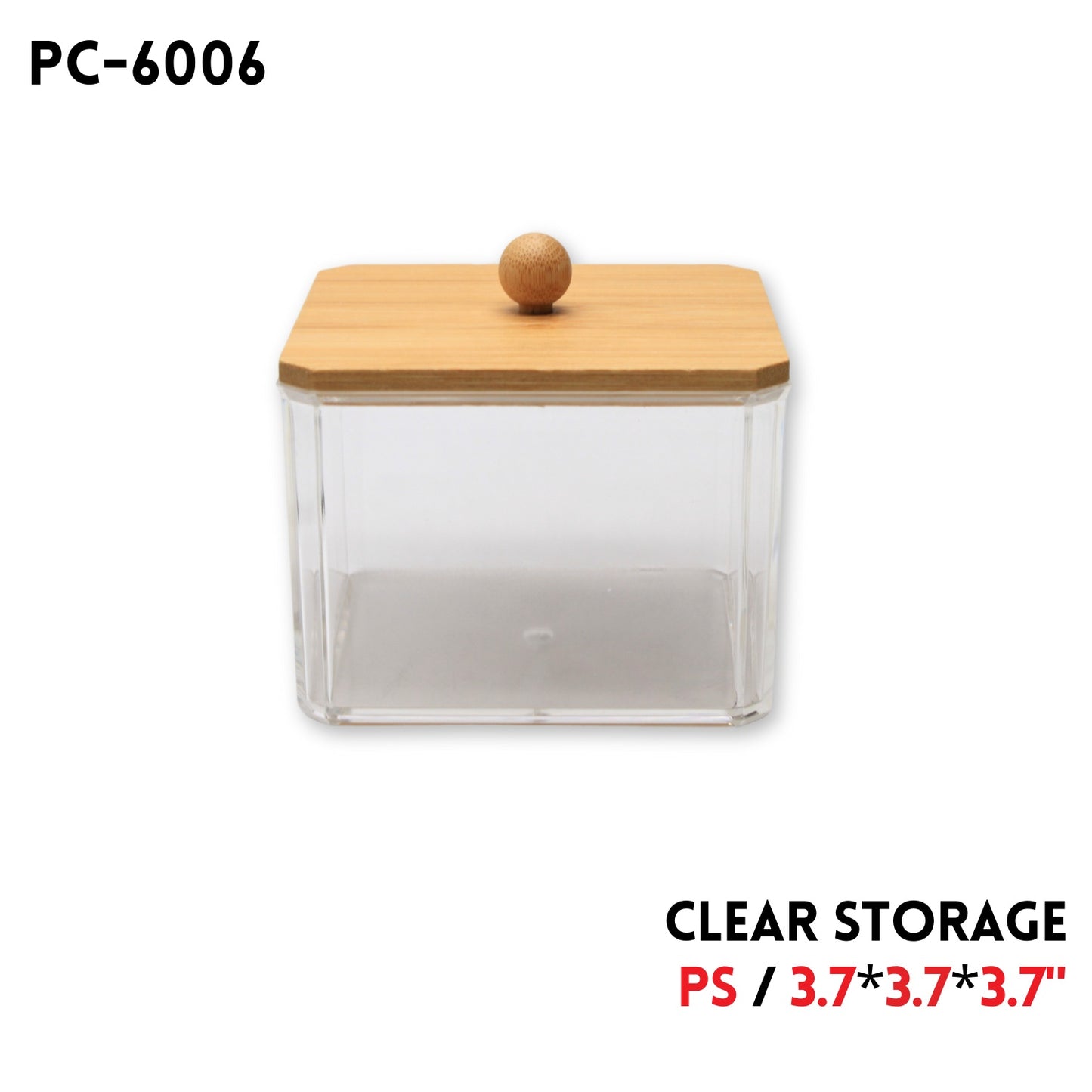 Clear Plastic Storage , PS, 3.7"x3.7"x3.7"