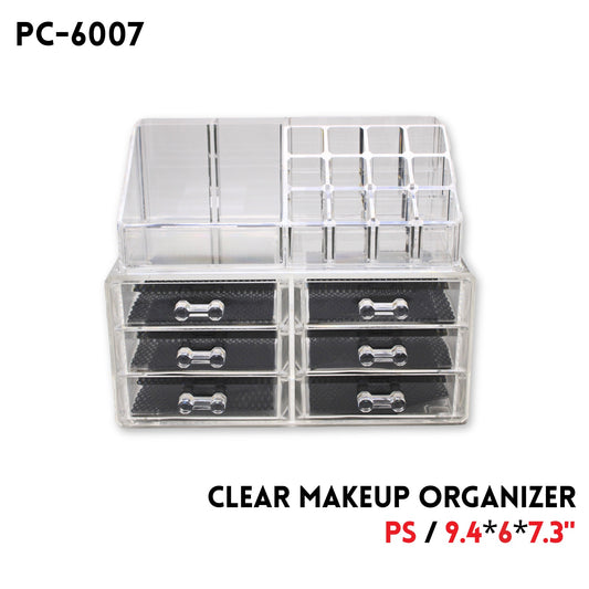 Clear Makeup Organizer, PS, 9.4"x6"x7.3"