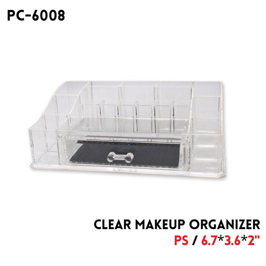 Clear Makeup Organizer, PS, 6.7"x3.6"x2"