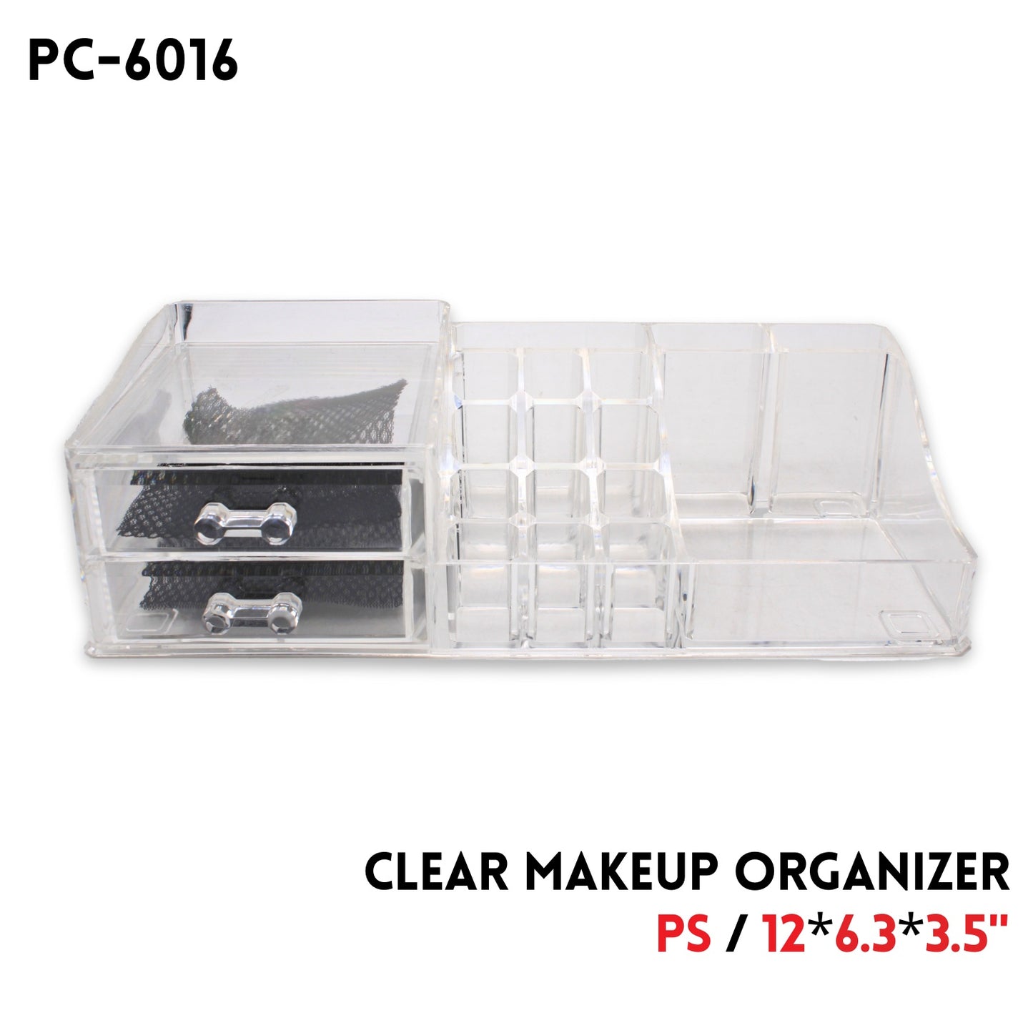 Clear Makeup Organizer, PS, 12"x6.3"x3.5"