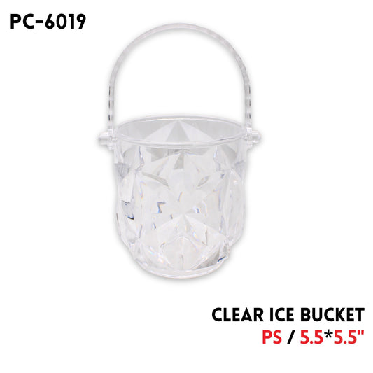 Clear Ice Bucket, PS, 5.5"x5"