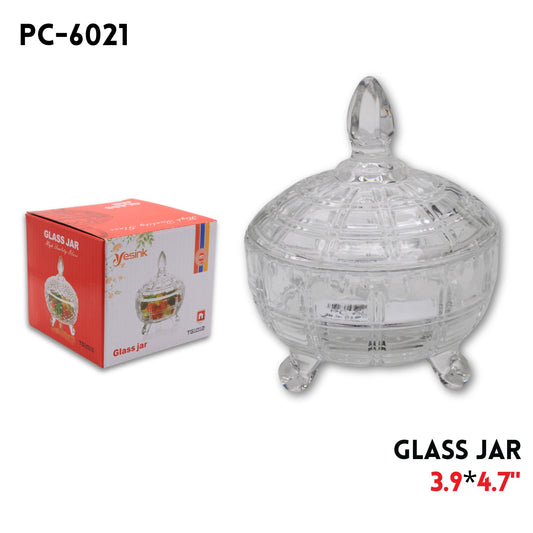 Glass Jar, D:3.9",H:4.7"