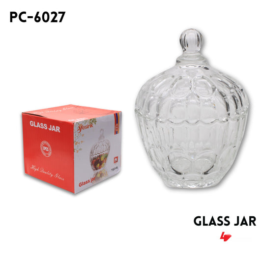 Glass Jar, D:4",H:5.4"