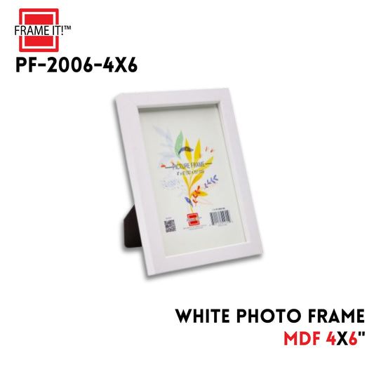 MDF Photo Frame 4x6" White