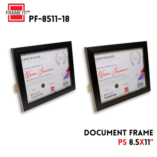 PS Black & Silver Document Frame 8.5x11"