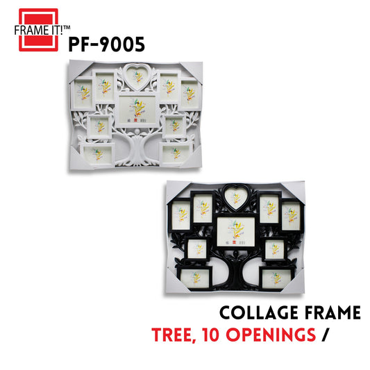 PS Collage Frame White 10(Asst) Openings White Tree