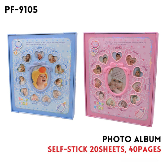 Photo Album Self-Stick 20Sheets, 40Pages, 2 designs assted