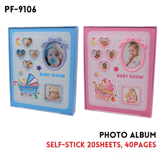 Photo Album Self-Stick 20Sheets, 40Pages, 2 designs assted