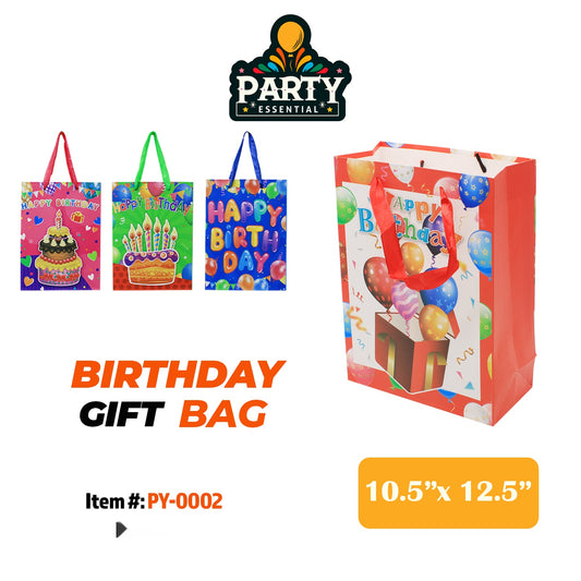 10.5"x12.5"x 4" Birthday Gift Bag