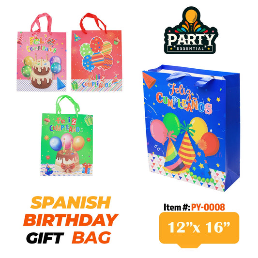 12"x16" x4.5"Spanish Birthday Gift Bag