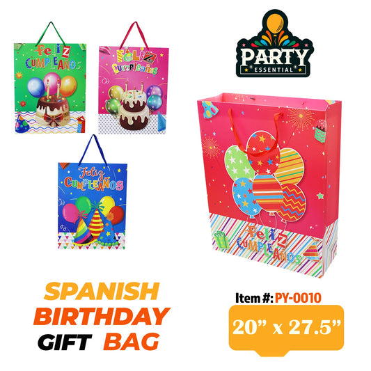 20"x27.5X8" Spanish Birthday Gift Bag