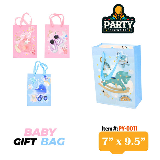 7"x9.5" x3"Baby Gift Bag