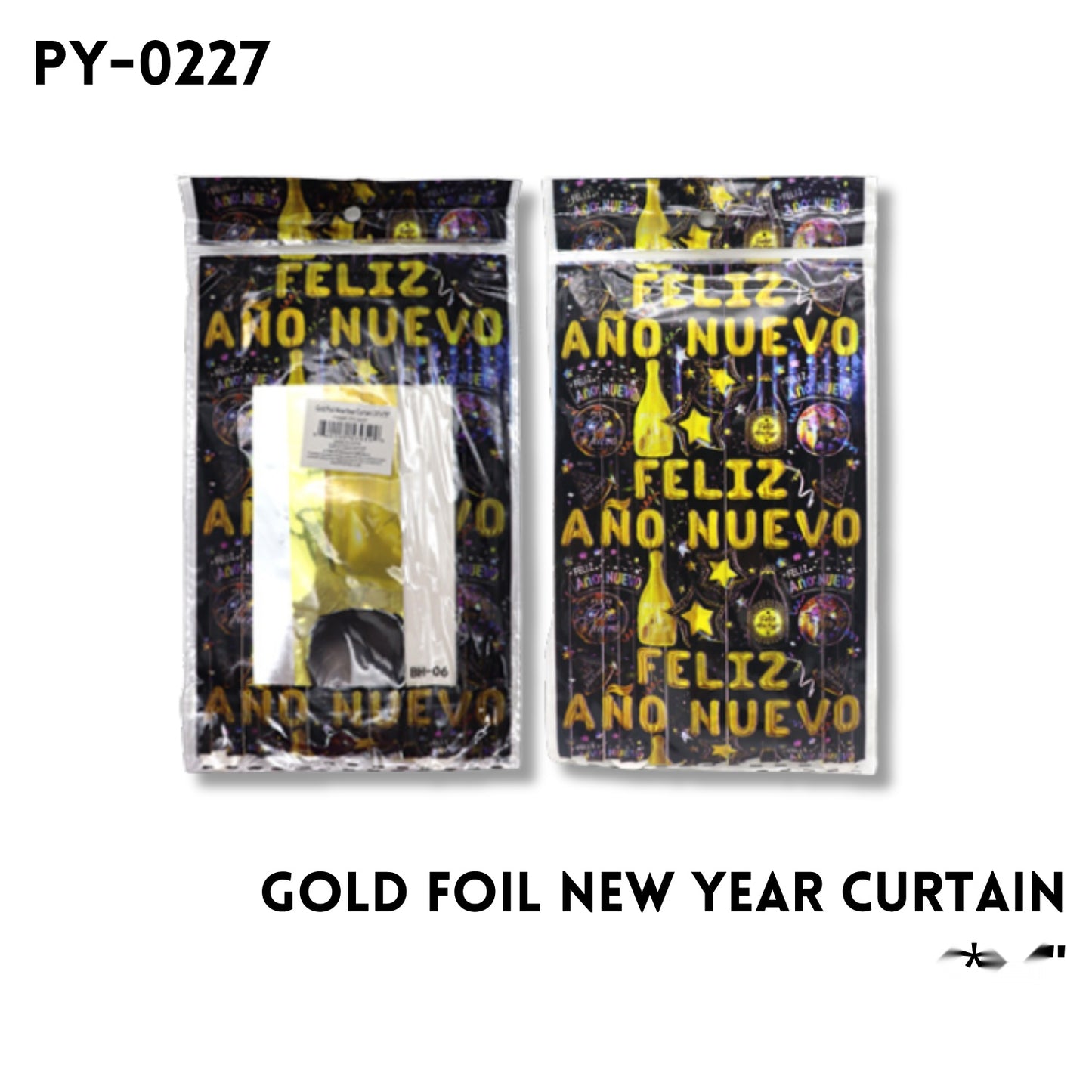 Gold Foil New Year Curtain 39"x79"