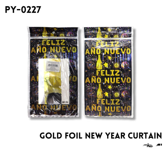Gold Foil New Year Curtain 39"x79"