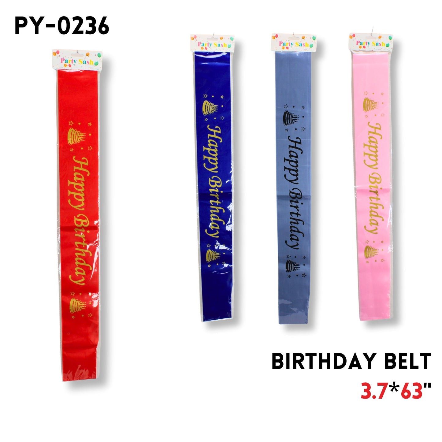 Birthday belt 3.7"x63"