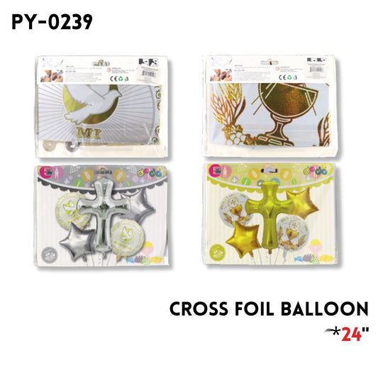 Cross foil balloon 35"x24"