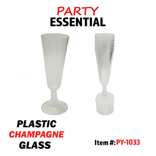 6pcs Plastic Champagne Glass