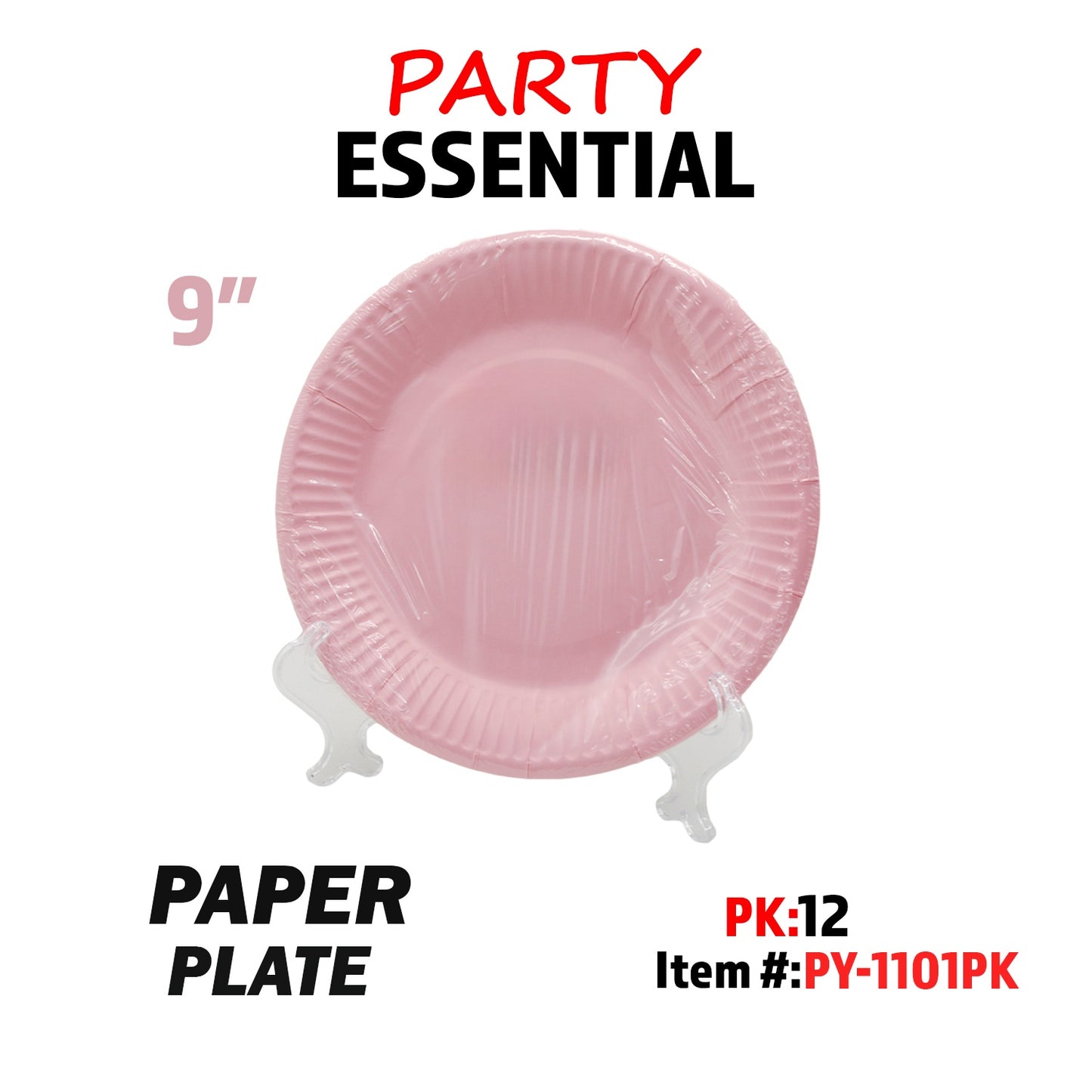 10pcs 9" Paper Plate Pink