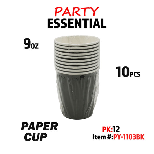 10pcs 9oz  Paper Cup Black