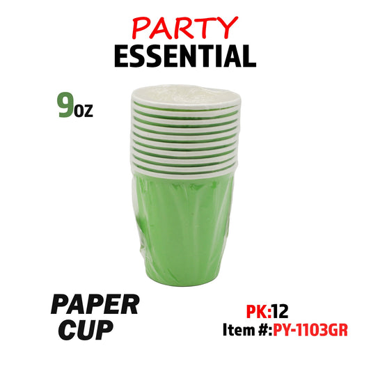 10pcs 9oz  Paper Cup Green