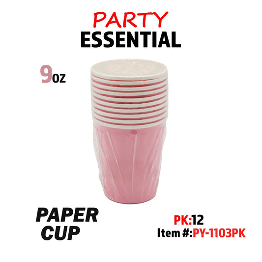 10pcs 9oz  Paper Cup Pink