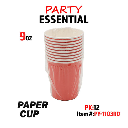 10pcs 9oz  Paper Cup Red