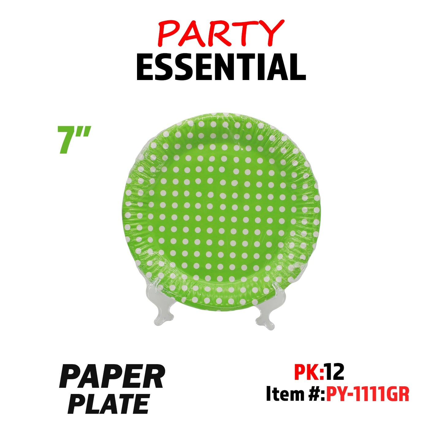 10pcs 7" Paper Plate Green
