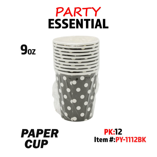 10pcs 9oz  Paper Cup Black