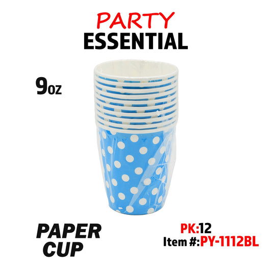 10pcs 9oz  Paper Cup Blue