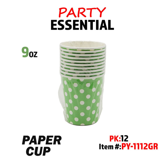 10pcs 9oz  Paper Cup Green